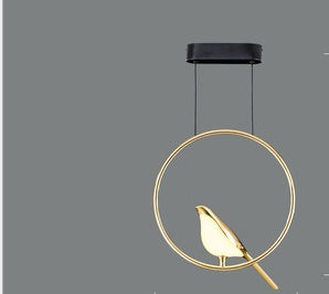 Nordic Minimalist Dining Table Bird Art Living Room Chandelier