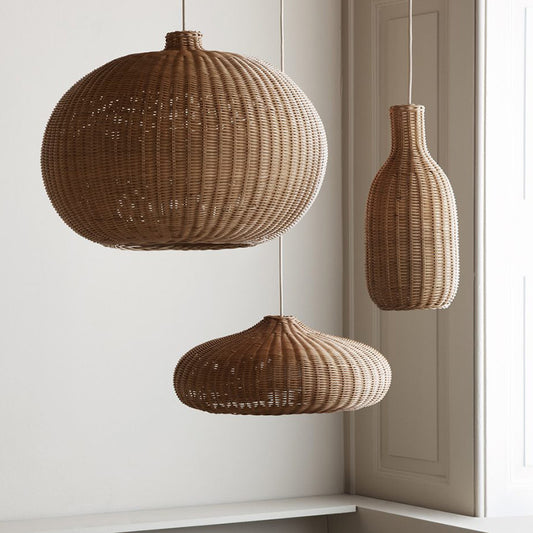 Nordic Rattan Chandelier Pastoral Style Living Room